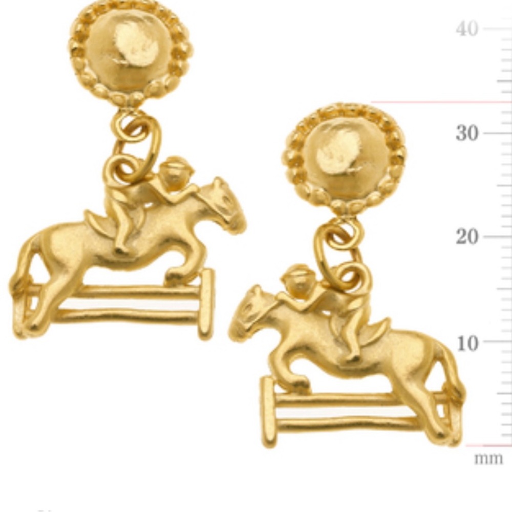 Gold Equestrian Earrings